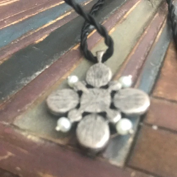 Lia Sophia pendant on black fabric cord - Picture 6 of 12